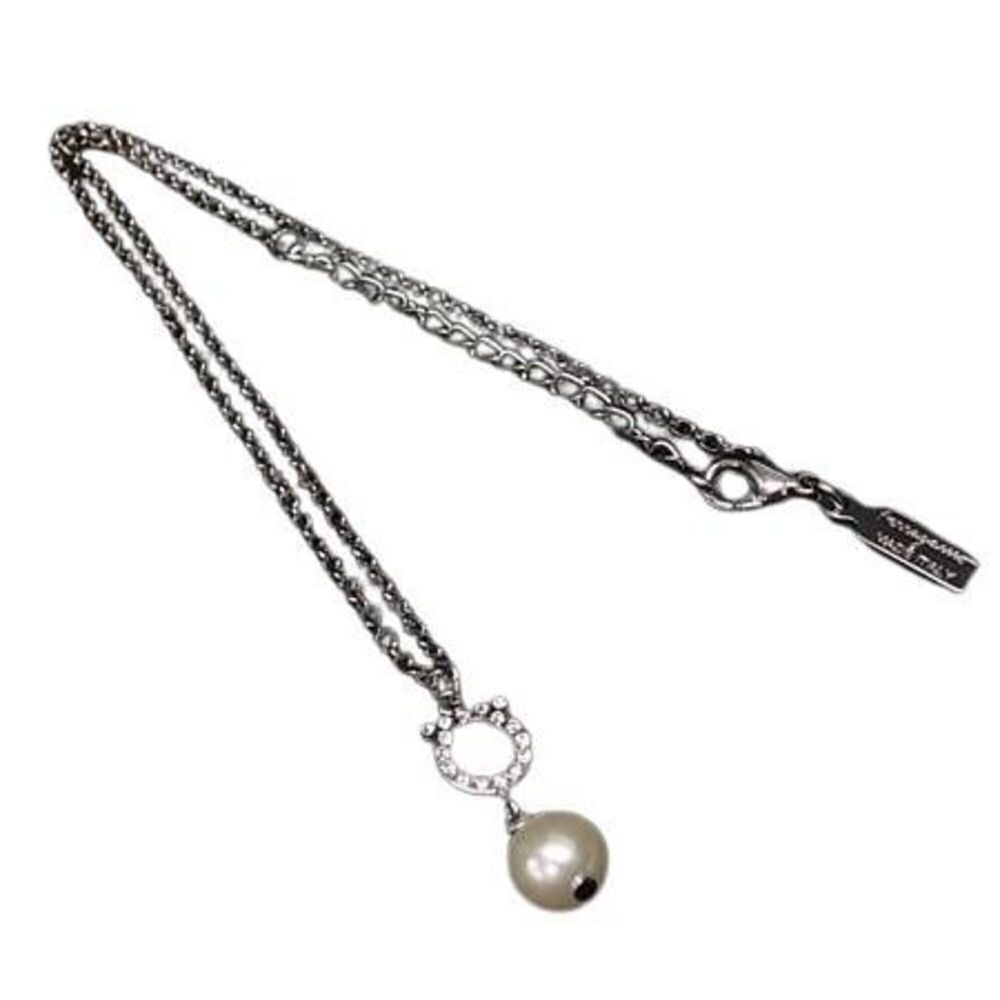 SALVATORE FERRAGAMO Silver Pearl Necklace
